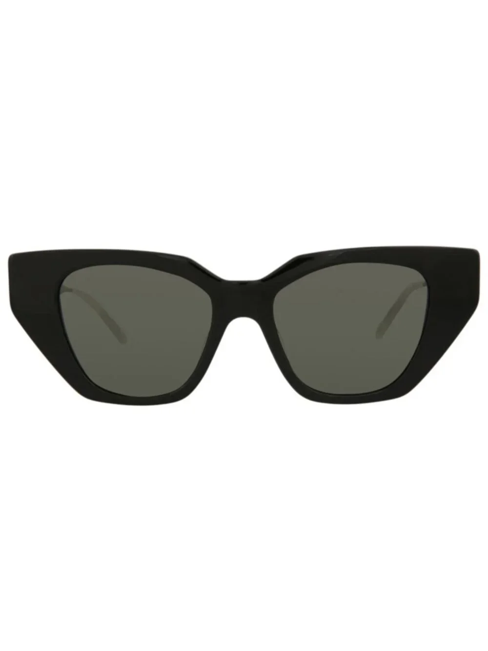 New Gucci Women's Sunglasses Cat Eye Acetate Frame Black Silver Grey